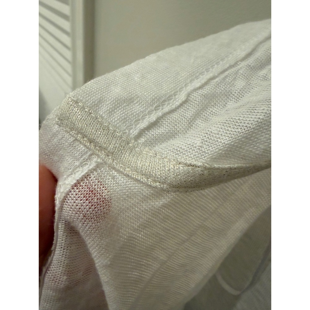 Tahari Women White 100% Linen Hooded Airy Cardigan NWT 2X Quiet Luxury Lagenlook - Picture 3 of 5